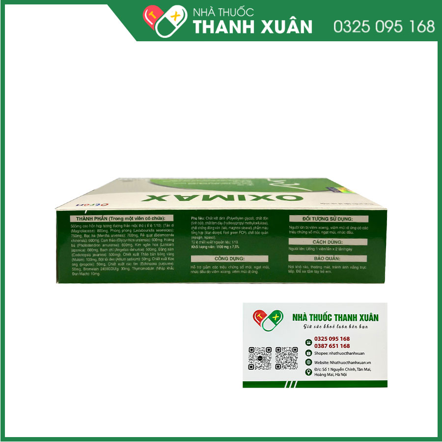 OXIMAX - Hỗ trợ giảm các triệu chứng sổ mũi, ngạt mũi, nhức đầu